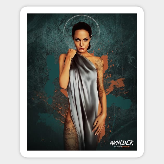 angelina jolie art Sticker by Shebelbayn